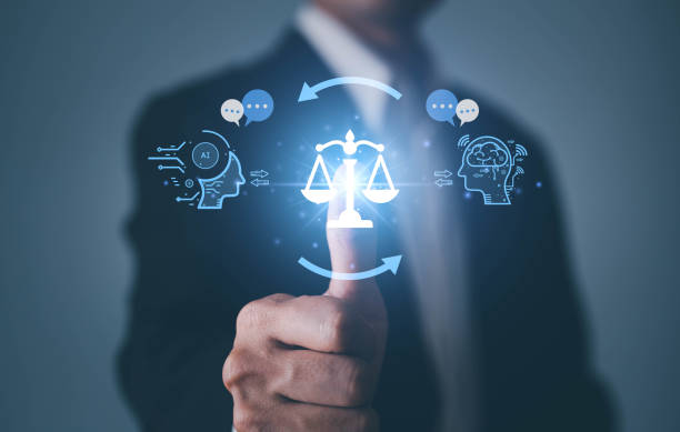istock AI ethics or AI Law concept. Developing AI codes of ethics. Compliance, regulation, standard , business policy and responsibility for guarding against unintended bias in machine learning algorithms. 1615881762