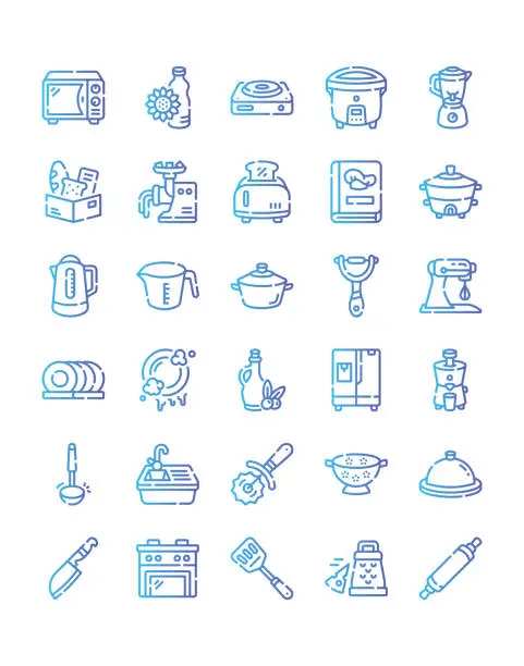 Vector illustration of Kitchen Appliance  Icon Set 30 isolated on white background