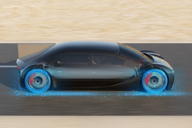 istock Autonomous Electric Car driving on road 1615910706