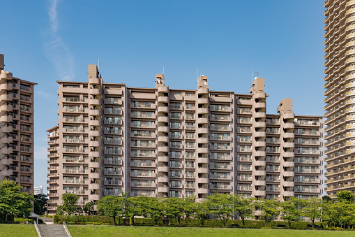 building facade in Hong Kong, residential real estate