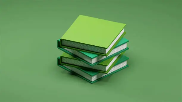 Photo of Stack of Books 3D illustration rendering