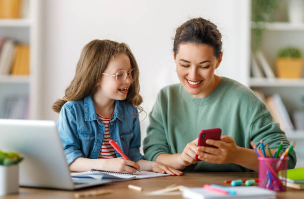 istock Girl doing homework or online education. 1616016292