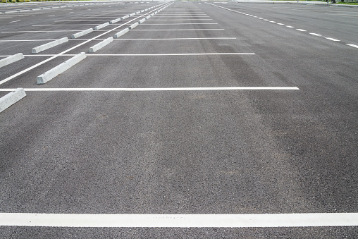 Straight road, empty lanes, zebra crossing. Lugo province, Galicia, Spain