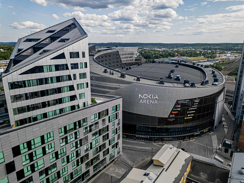 Aerial view of Nokia Arena, Tampere, Finland
