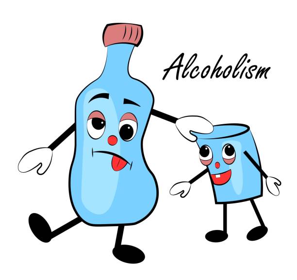 illustrazioni stock, clip art, cartoni animati e icone di tendenza di alcolismo - insulated drink container bottle container white background
