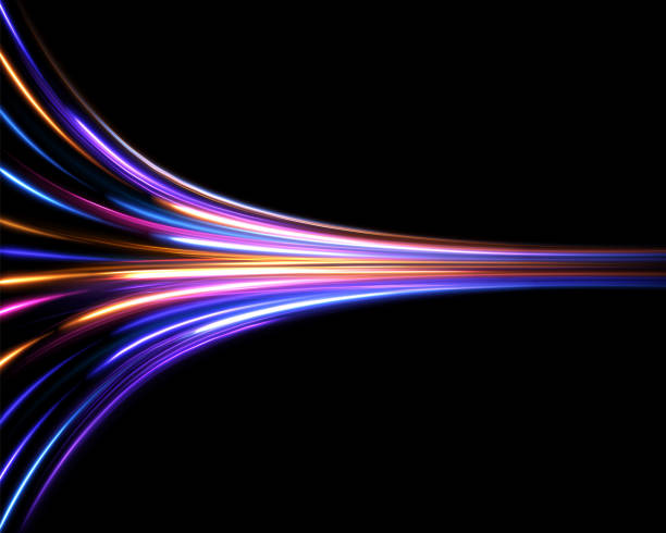 istock Light trail wave, fire path trace line, car lights, optic fiber and incandescence curve twirl. 1616078084