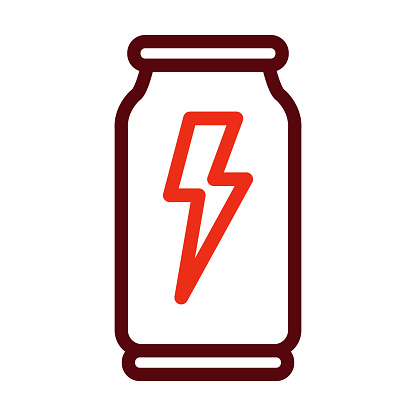 Energy Drink Glyph Two Color Icon For Personal And Commercial Use.
