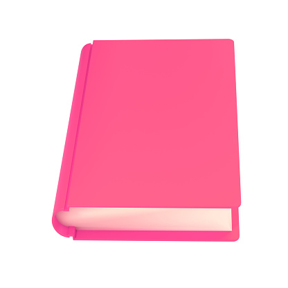 3d red cute empty notepad book stationery for school isolated background with clipping path. Simple render illustration. Design element for posters, banners, calendar.