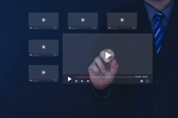 istock Businessman using his hand to watch the stream 1616147662