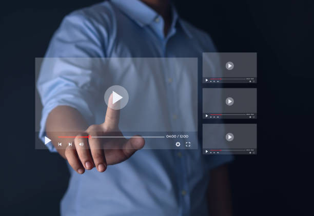 istock Businessman watching live stream online live streaming video on internet concept 1616156233