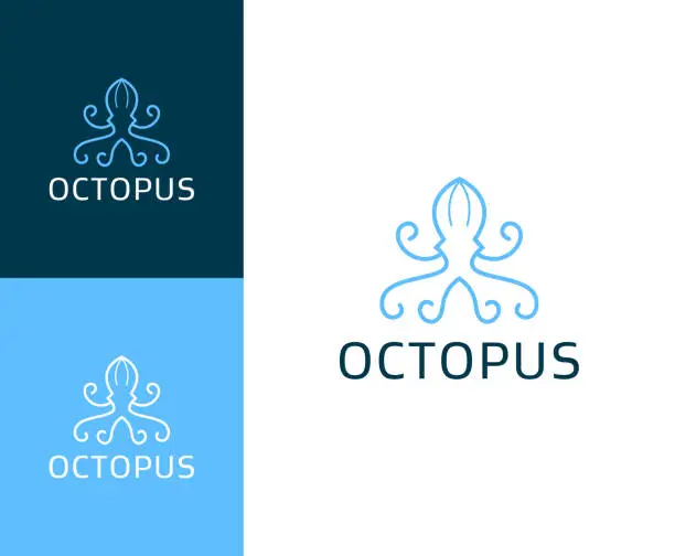 Vector illustration of Abstract octopus logo design vector illustration inspiration