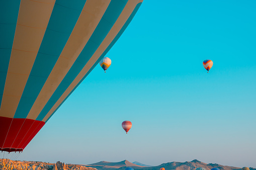 Hot air balloons. Travel or adventure concept photo.