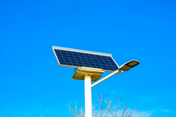 istock Street light powered with solar panels 1616184544