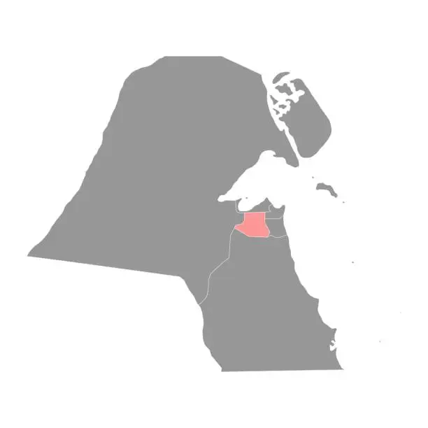 Vector illustration of Farwaniya governorate, administrative division of the country of Kuwait. Vector illustration.