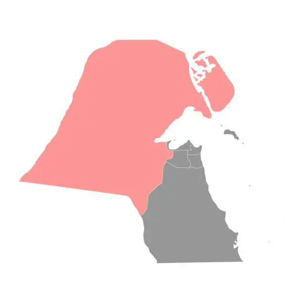 Vector illustration of Jahra governorate, administrative division of the country of Kuwait. Vector illustration.