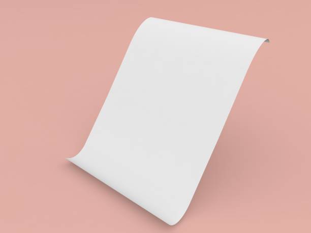 istock Curved office sheet of A4 paper on a orange background. 1616193282