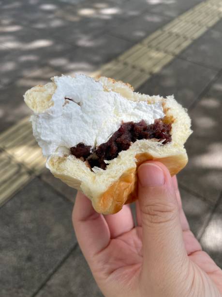 istock sweet red bean bun with whipped cream 1616230885