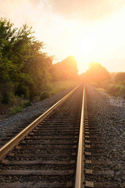 istock Railroad Tracks leading to the Sun 1616247735