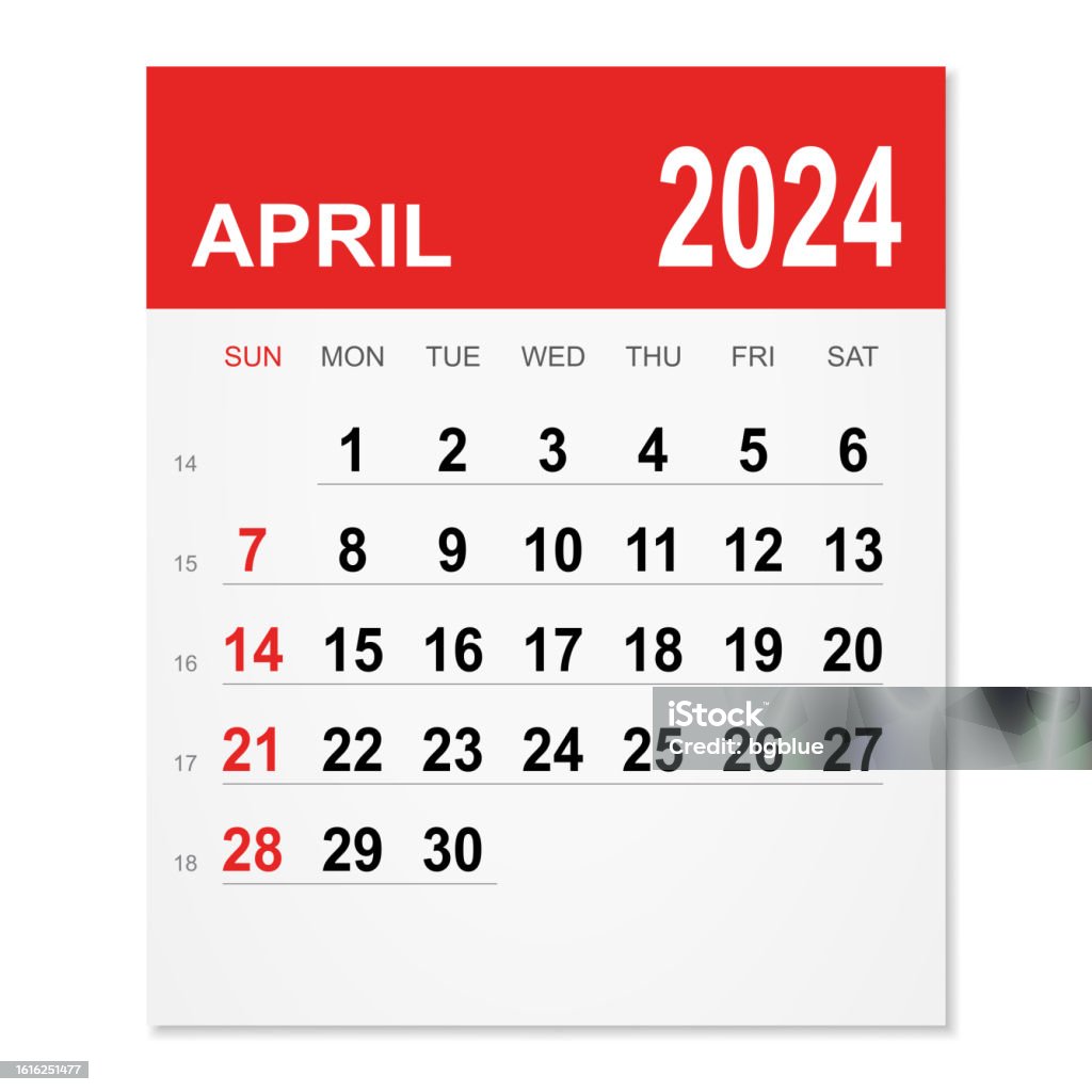 Kalender April 2025 Stock Vektor Art und mehr Bilder von 2025 2025