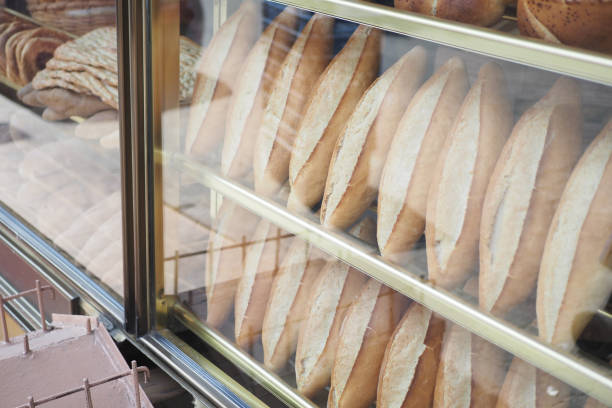 istock Baked pastry with glass window in the bakery , 1616255302