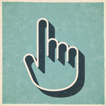 istock Hand cursor - pointer. Icon in retro vintage style - Old textured paper 1616260868