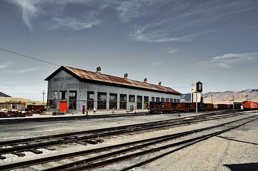 Ely, United States – October 20, 2020: The Nevada Northern Railway Museum in Ely, NV.