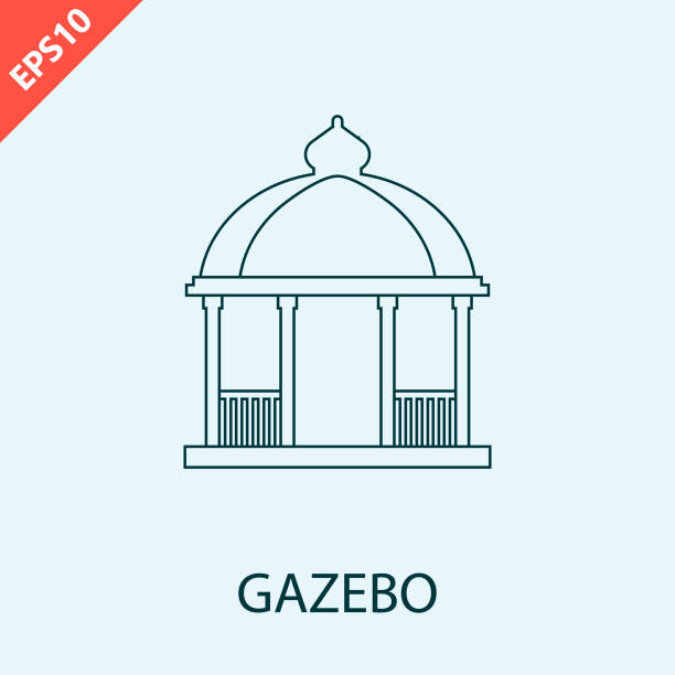 hand drawn gazebos design vector icon flat isolated illustration hand drawn gazebos design vector icon flat modern isolated illustration octagon house stock illustrations