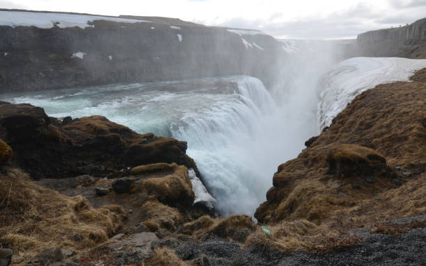 istock Water Flowing Over the Waterfall at Gullfoss in Iceland 1616303148