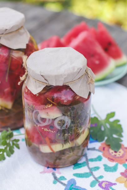 istock pickled watermelon slices in glass jars close-up selective focus, fermented vegetables and fruits 1616313900
