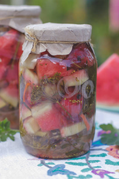 istock pickled watermelon slices in glass jars close-up selective focus, fermented vegetables and fruits 1616313902