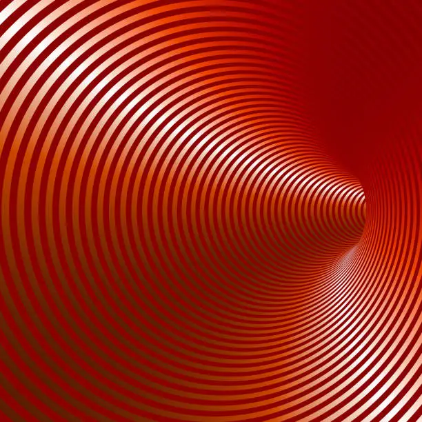 Vector illustration of Red and reflecting silver circles forming turning turning, 3D Vector