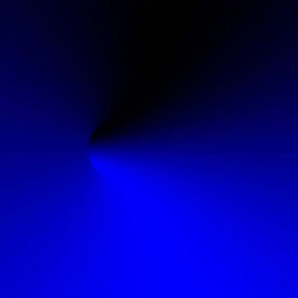 Vector illustration of Smooth dark blue tunnel turning left. 3D Vector