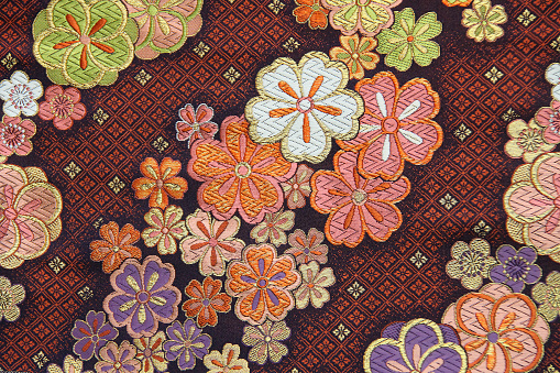 Japanese traditional fabric flower pattern fabric