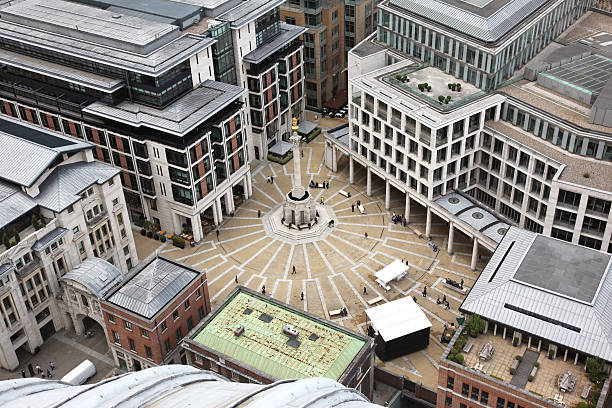 London with Paternoster Square London with Paternoster Square from St Paul's Cathedral, UK paternoster square stock pictures, royalty-free photos & images