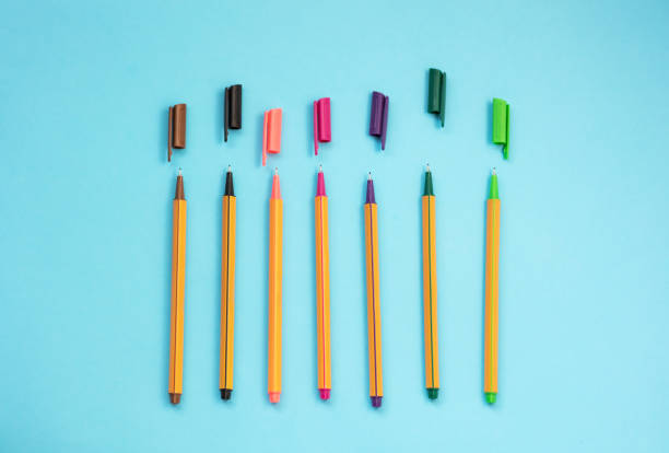 istock Colorful highlighter slim liner on white background 1616443312