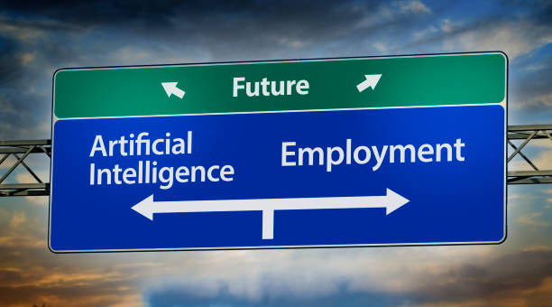 istock Road sign indicating modern moral socio technological dilemma 1616454569