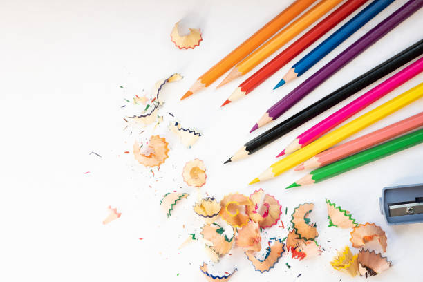 istock Colored pencils after sharpener, pencil shavings 1616465840