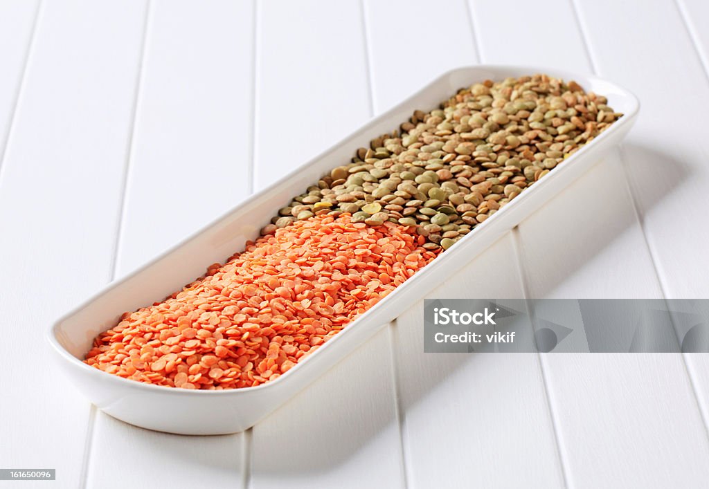 Cruda di rosso e marrone per le lenticchie - Foto stock royalty-free di Alimentazione sana