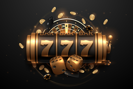 Black and gold casino design elements banner in vector