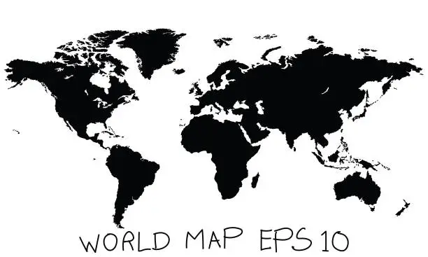 Vector illustration of World Map Earth Globe Vector Illustrator, EPS 10.