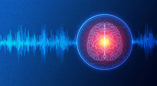 neuromodulacja i neurostymulacja - ilustracja koncepcyjna - brain nerve cell healthcare and medicine technology stock illustrations