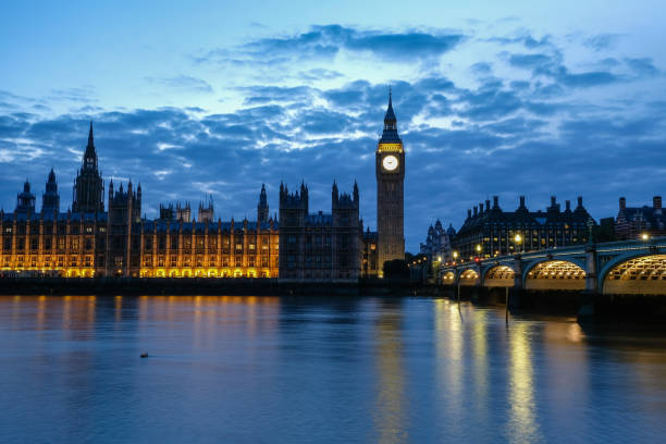 London Big Ben Westminster bridge evening blue hour