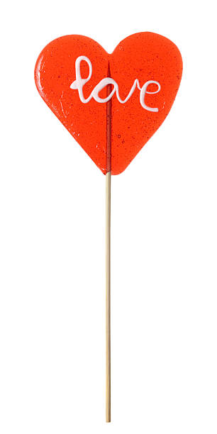 istock Heart shaped lollipop isolated on white 161654807