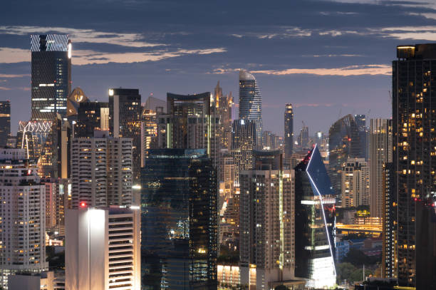istock Arhitecture background 2024 Modern-architecture and luxurious residential skyscaper and building high-rise building at twilight time at bangkok-THAI 1616564804