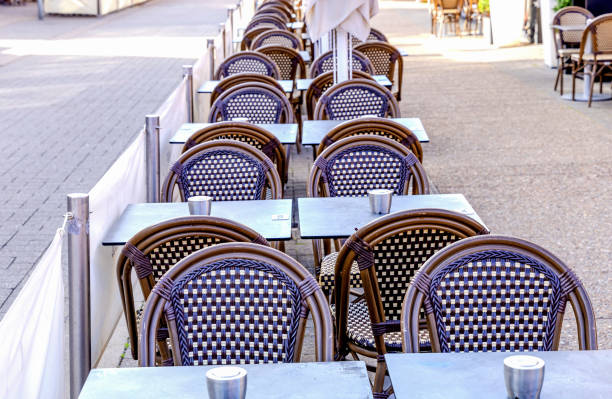 istock Summer restaurant on the city street. 1616583359