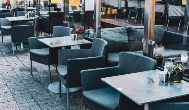 istock Summer restaurant on the city street. 1616583904