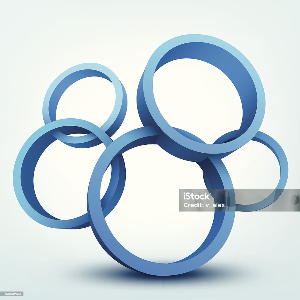 Three Dimensional Rings Geometry Vector Illustration Of 3d Rings Stock Illustration - Download Image Now ...