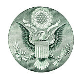 The Great Seal of the United States, cut out from a US one-dollar bill