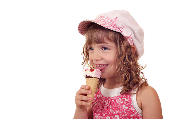 istock happy little girl with ice cream 161662023