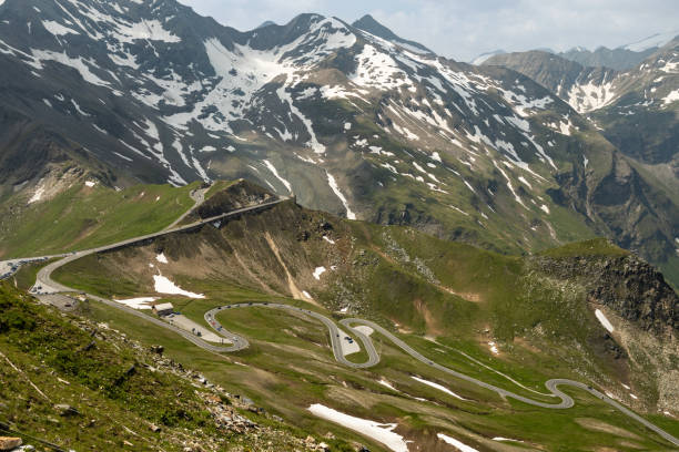 istock Panoramic alpine road in the Austrian Alps overlooking the mountain ranges, Grossglockner 1616627502